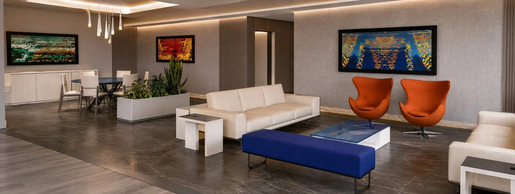 Salón principal en tonos grises — Empire Residence