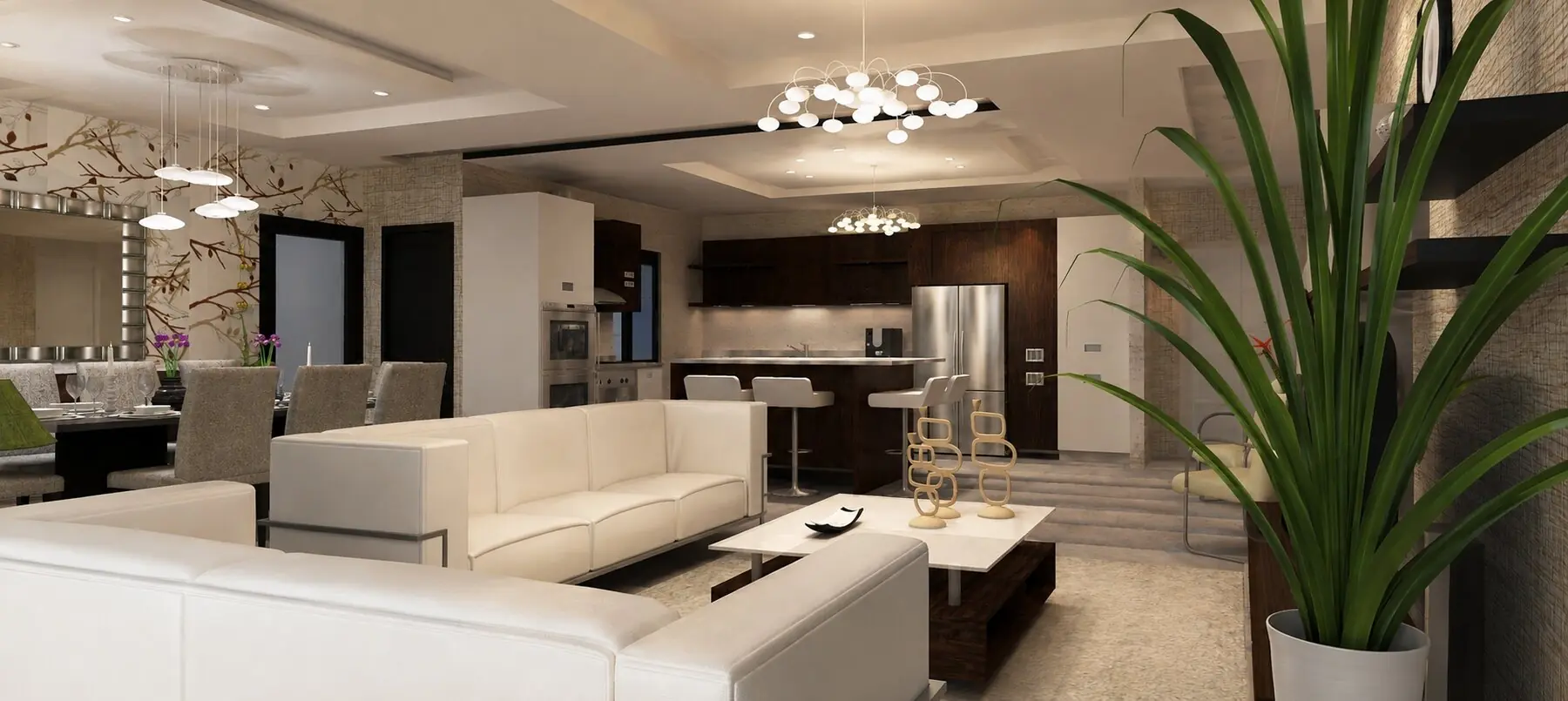 Continuidad entre salón, comedor y cocina — Park View