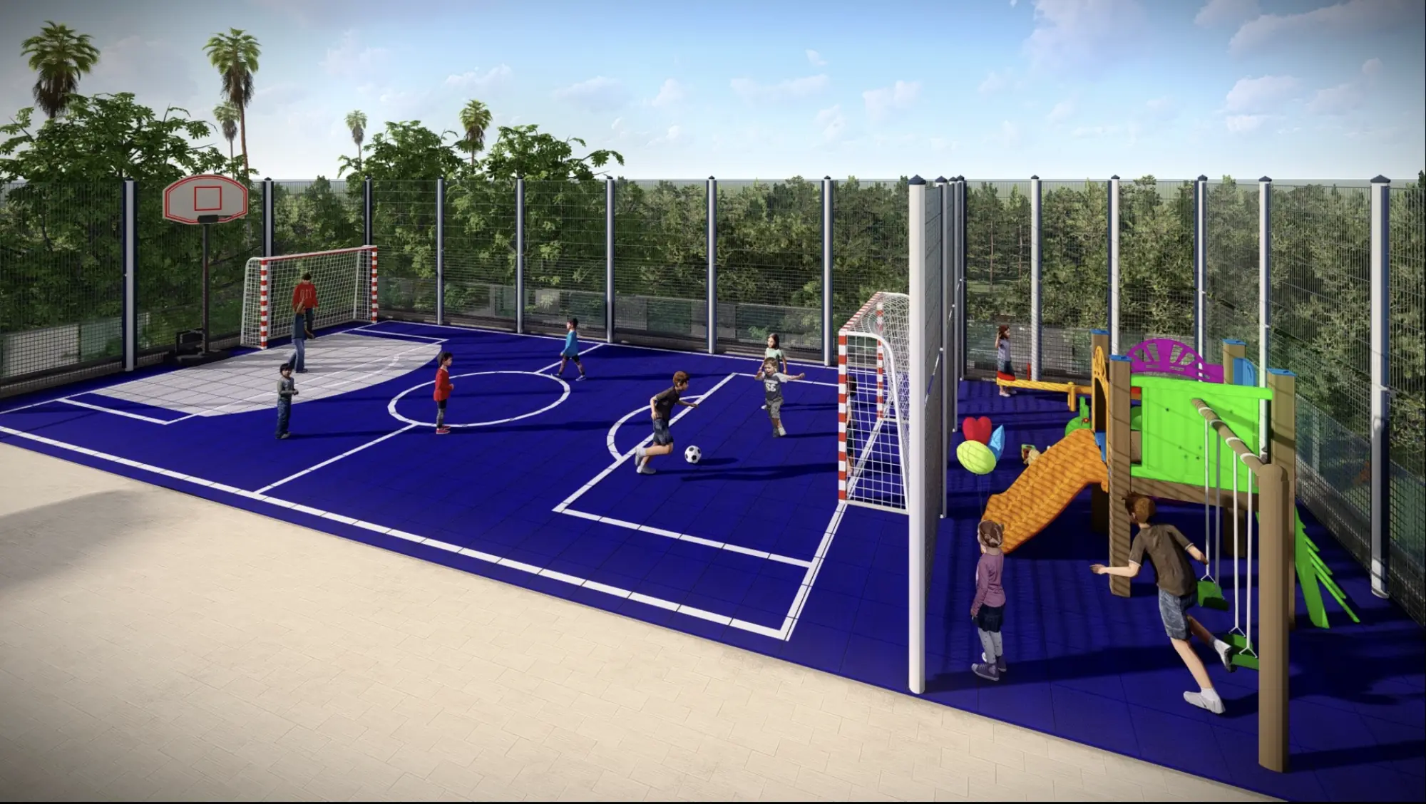 Propuesta para la nueva cancha multiuso.